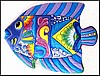 Painted Metal Tropical Fish Wall Hanging - Beach Home Decor - 18"